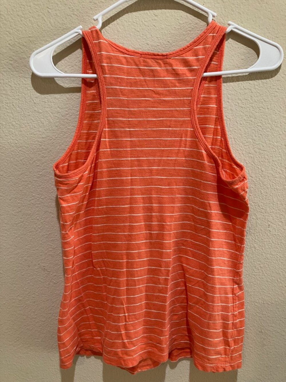 Gap Tank Top Orange White Stripe Racerback Pocket Cotton Soft Size M - Picture 5 of 8
